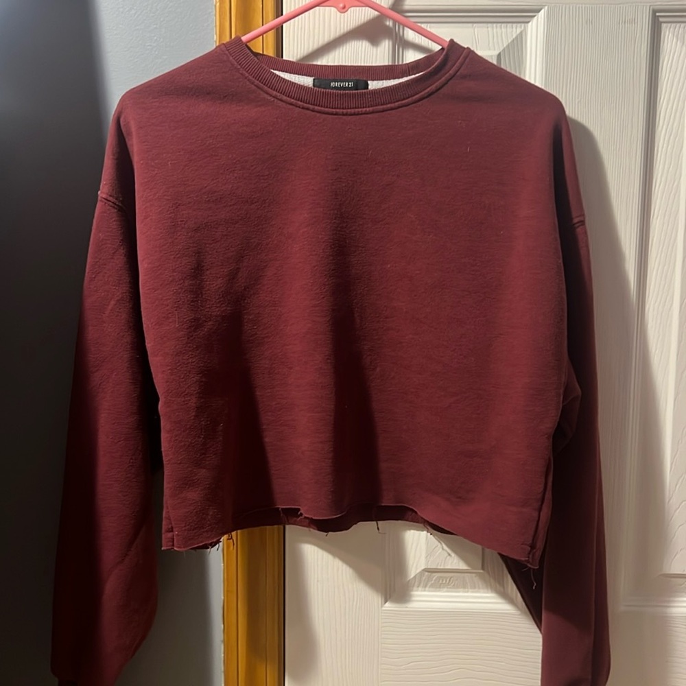 Red Cropped Sweatshirt